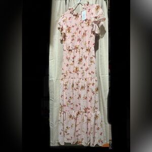 Floral Pink Maxi Dress